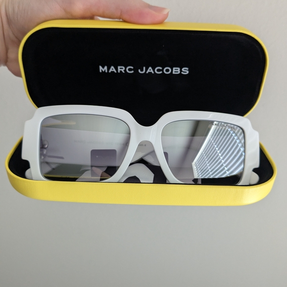 Marc Jacobs The Bold Logo Square Mirrored Sunglasses - Picture 1 of 15